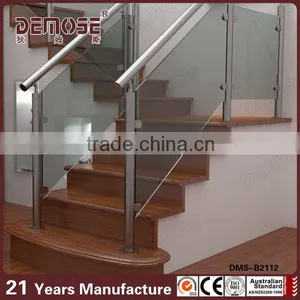 Interior Glass Railing Systems/tempered Glass Railing With Wood Handrail thumbnail-1