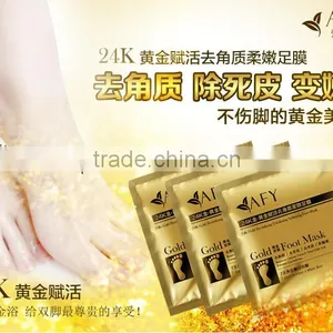 Remove Dead Foot Peeling Mask AFY 24K Gold Revitalizing Exfoliazting Softening Foot Mask thumbnail-4