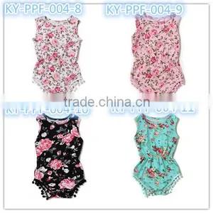 2016 Wholesale High Quality Boutique Soft Cotton Floral Baby Romper thumbnail-2