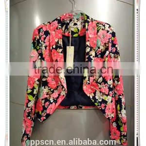 2016 New Design European Style Fashion Floral Print Tailored Women Jacket thumbnail-1