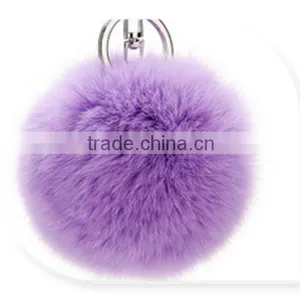 Real Rabbit Fur Ball Furry Ball Keychain for Mobile Phone Tag,Handbag Charm Keychain thumbnail-5