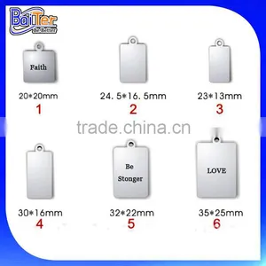 Custom Stainless Steel Logo Engraved Jewelry Tag For Necklace Square Metal Copper Logo Charm Pendant For Engraved Jewelry Quality Choice thumbnail-4