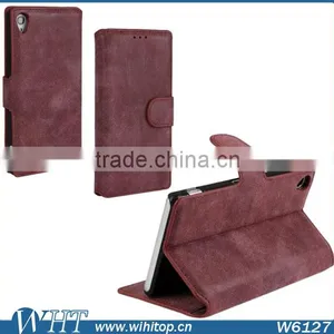 Factory Wholesale Retro Wallet Style for Sony Xperia Z3 Case Leather Cover thumbnail-3