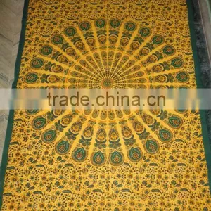Peocock Printed Mandala Tapestry thumbnail-1
