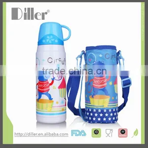 Double Wall Children Vacuum Flask With Waterproof Cloth and 2 Cups thumbnail-1