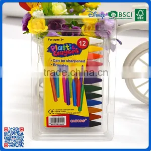 New Arrival 12 Colors Triangle Crayons in PVC Box thumbnail-1