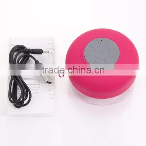 Waterproof Mini Bluetooth Speaker With Suction Cup Rose Red thumbnail-5