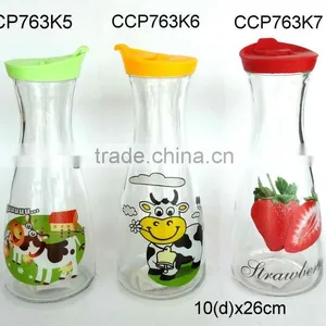 CCP763K5 Glass Milk Bottle With Printing With Plastic Screwed Lid thumbnail-1