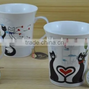 11OZ Enamel Flower Design Full Decal Print Coffee Cups, Shiny Surface New Bone China Mug, KL8009-329A thumbnail-2