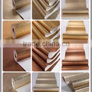 2015 Luxury Metallic Silver Aluminum Glitter Leaf Gold Wallpaper Gold Foil Wallpaper thumbnail-3