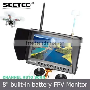 8 Inch Small Fpv Screen 32ch 5.8g Wireless Video and DC Output Portable Built in Battery Dji F450 thumbnail-1