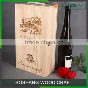 6 Bottles Wood Color Wine Glass Box thumbnail-2