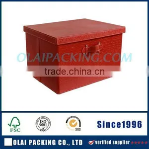 Red Large Capacity Hamper Box Wholesale With Handle thumbnail-1
