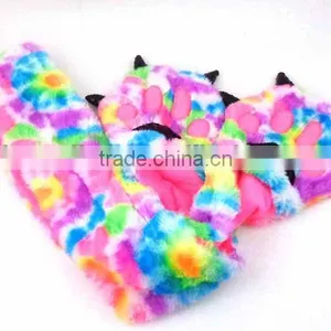 2015 Faux Fur Animal Spirit Hoods Animal Husky Plush Animal Hats 3 in 1 Fuction With Ear Flaps and Hand Pockets thumbnail-1