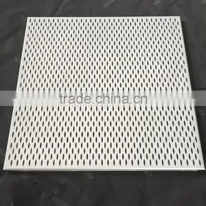 Fireproof 2x2 Aluminum Perforated Metal Acoustic False Ceiling Designs for Hall Office Interior Decoratice Material thumbnail-2