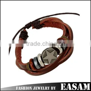 Yiwu Bracelet Wholesale Thin Leather Mens Bracelet thumbnail-1