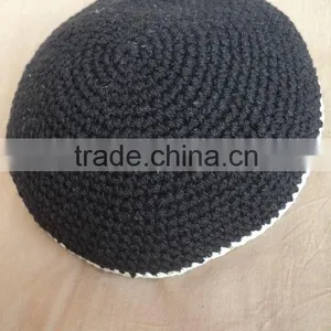 Hand Made Knitted Kippot/judaica Kippah / Ceremonial Kippahs Yarmulka Cap Crocheted Kippah thumbnail-1