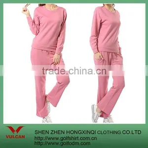 100%Polyester Pink Women Sport Suit thumbnail-1