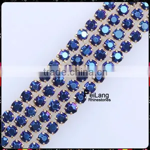 2mm Square Rhinestone Empty Cup Chain thumbnail-1