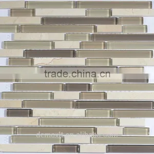 Fashionable Strip Brown Glass Mosaic Dark Brown Mixed Color thumbnail-1