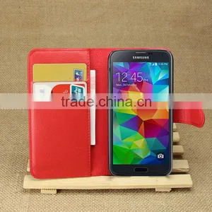 Wholesale Folio Stand Case for Samsung Galaxy S5 Mini PU Leather Flip Cover With Wallet thumbnail-1