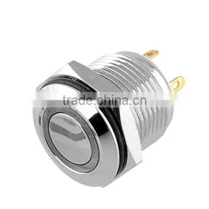 250V 16mm LED Lighted Ring Illuminated Momentary Push Button Switch Flat Head For Car Truck Boat Waterproof IP65 thumbnail-2