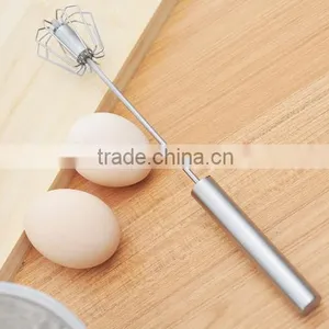 Stainless Steel Miracle Whisk Tools With Rubber Hand Rotating Egg Whisk Egg Beater thumbnail-2