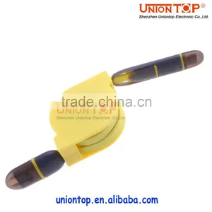 China Factory Price 2 in 1 Colorful Retractable Noodle Flat Data Usb Cable for Iphone/android thumbnail-4