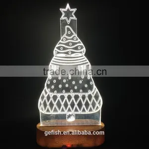 USB Style Hot Sale Night Lighting Acrylic 3D Table Lamp With Laser Cutting thumbnail-1