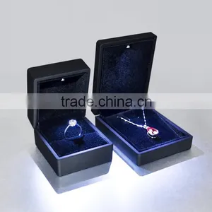 Wholesale High Quality Ring Box With PU Leather LED Light thumbnail-1
