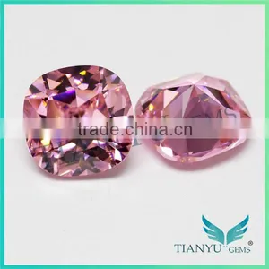 Free Sample Gemstone Processing Wholesale 8x8mm Square Cushion Cut Pink Synthetic Cubic Zirconia thumbnail-4