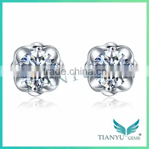Difference Between Moissanite and Diamond Cheapest 2 Carat 14k Yellow Gold Moissanite Forever Brilliant Earrings thumbnail-1