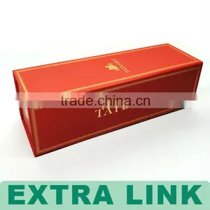 Luxury Hot Stamping Gold Logo Flat Pack Cardboard Wine Packaging Box thumbnail-3