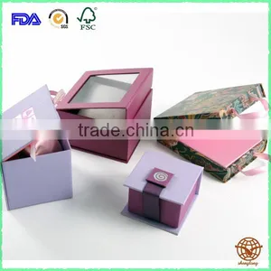 2016 New Custom Made Logo Printed Jewelry Box With Window , Matte Cardboard Jewelry Box thumbnail-1
