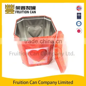 Hexagonal Shape Tin Can Metal Tin Box Use Cookie Tin Coffee Tin Tea Tin thumbnail-1