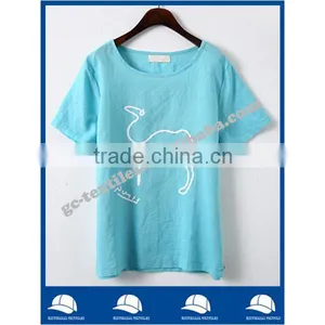 Girl's Printed Super Cute Round Neck Blue Short Sleeve T-shirts thumbnail-1