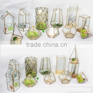 LGJ040 Small MOQ Decoratiove Glass Hurricane Candle Holders for Sale thumbnail-1