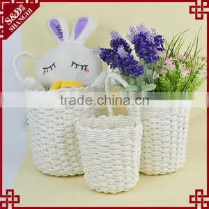 Wholesale Single Handle Design White Gift or Home Decorative Baskets thumbnail-1