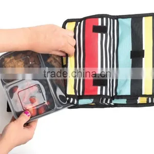 Microwave Safe Food Container Lid 3 Divided Plastic Lunch Box thumbnail-4