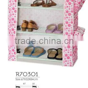 4 Tier Non-woven Shoe Rack thumbnail-1