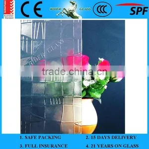 3.5mm 4.5mm High Quality Clear Figured Glass With CE and ISO9001 thumbnail-2