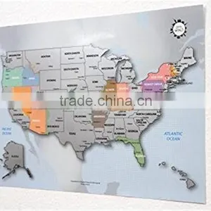 Personalized Scratch-off Us Map the United States of America A4 Size Poster Travel Silver Layer thumbnail-5