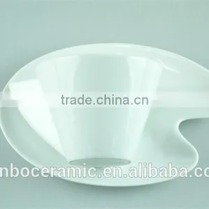 White Stock Cafe Cup and Saucer, Mini Coffee Cup and Saucers With Spoon Factory Cheap Price thumbnail-4