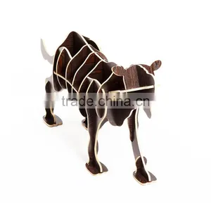 Puzzle Wood Craft Leopard Table Book Shelves Creative Animal Furniture thumbnail-3