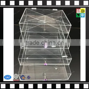 2016 Wholesale Handicraft Acrylic Makeup Organizer With 3 Drawers ,cosmetic Display Lipstick Stand Holder thumbnail-6