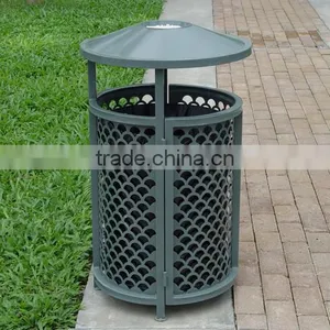 Arlau Outdoor Metal Steel Roadside Garbage Bins thumbnail-3