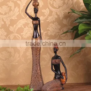 Carving Resin Africa Sexy Woman Statue For Home Decoration thumbnail-1