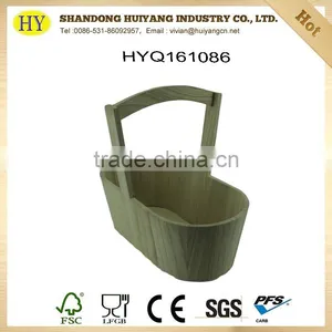 Cheap Custom Unfinished Wooden Ice Bucket With Handle thumbnail-1