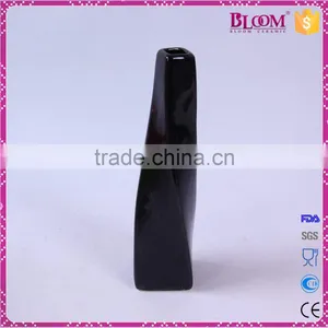 Irregular Shape Ceramic Black Glaze Single Flower Vase thumbnail-2