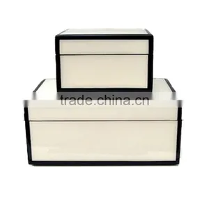 Lacquered Boxes, White & Black Trim Modern-decorative-boxes thumbnail-1